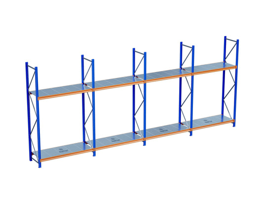 2 Katlı 4li Bitişik Endüstriyel Depo Raf Sistemi – Hafif Yük Rafı