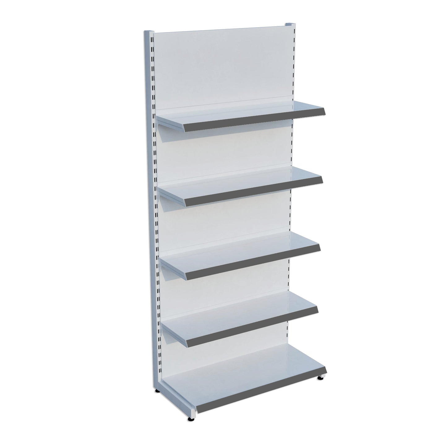 Beyaz Renk 5 Katlı Market Raf Sistemi | Market Rafı | PetShop Rafı | Kırtasiye Rafı Yükseklik H220 CM