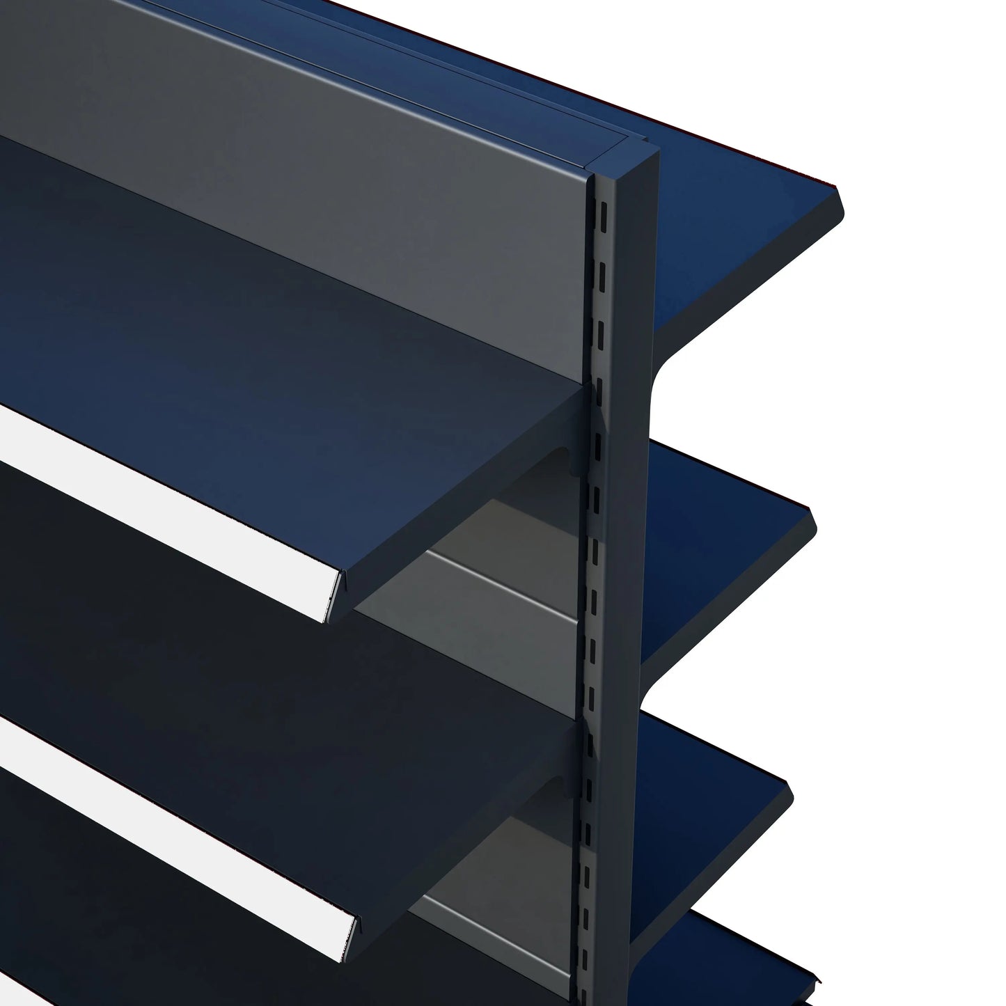 Antrasit Metal Çift Yönlü Orta Reyon 4 Katlı 2'li Birleşik Market Raf Sistemi | Market Rafı | G180CM Yükseklik H140 CM| Raffar