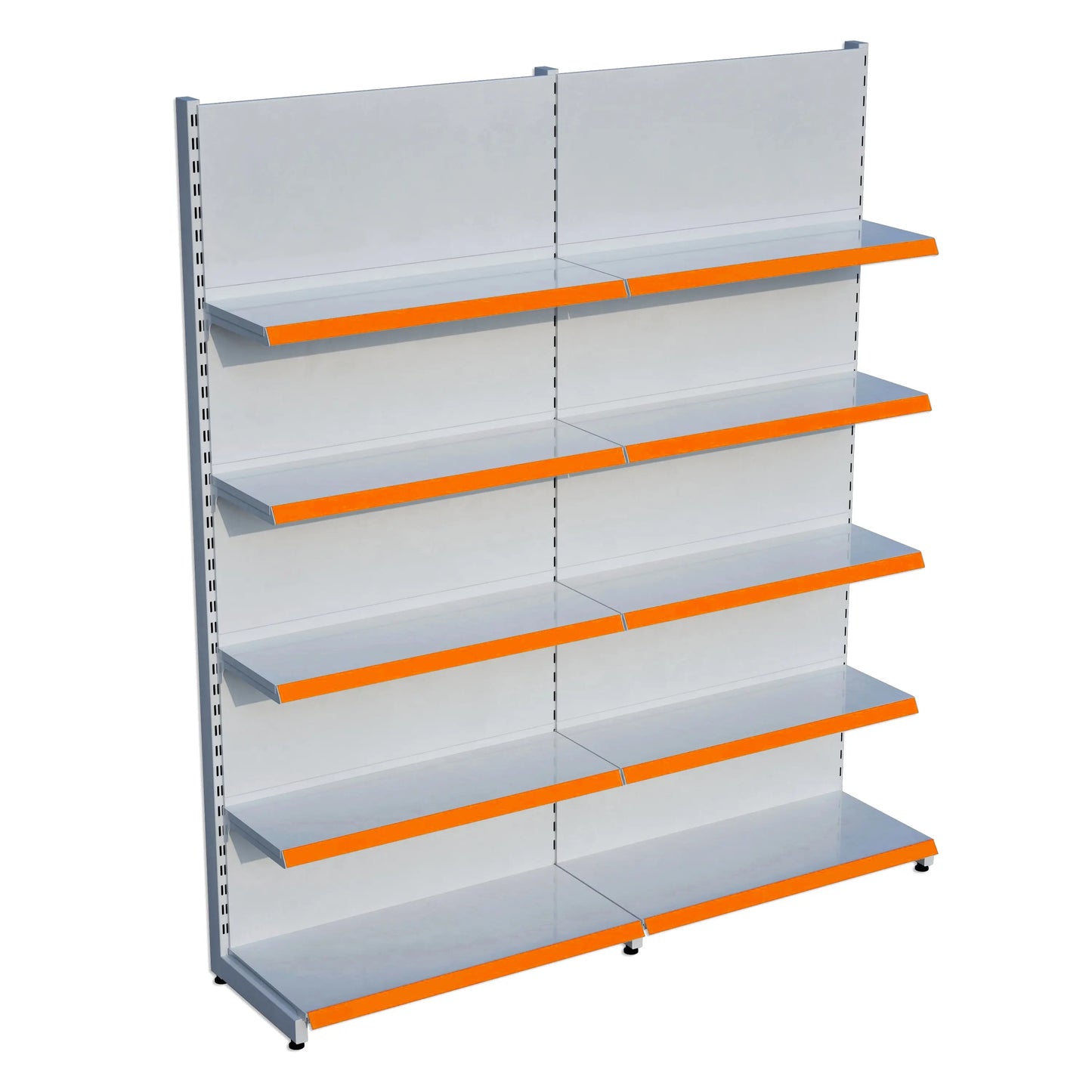 Beyaz Metal 5 Katlı 2'li Birleşik Katlı Market Raf Sistemi | Market Rafı | G180CM Yükseklik H220 CM| Raffar