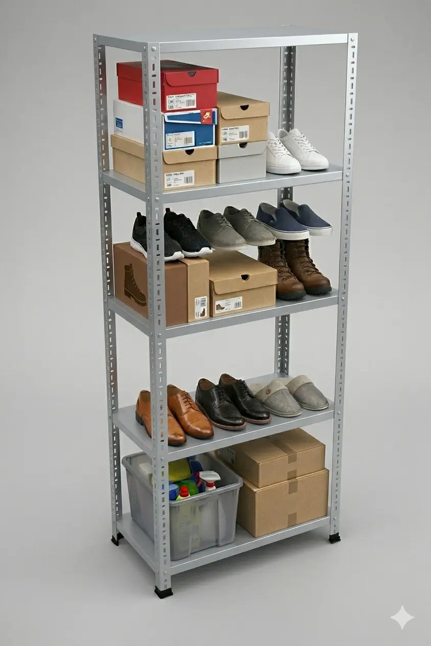 Galvaniz 5 Katlı Arşiv Raf Sistemi - Çelik Raf - Metal Raf Raffar