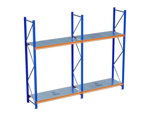 2 Katlı 2li Bitişik Endüstriyel Depo Raf Sistemi – Hafif Yük Rafı Raffar