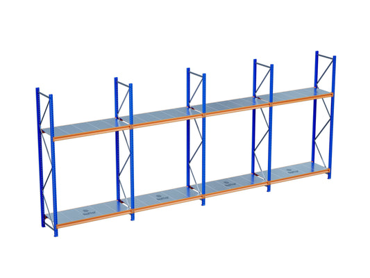 2 Katlı 4li Bitişik Endüstriyel Depo Raf Sistemi – Hafif Yük Rafı