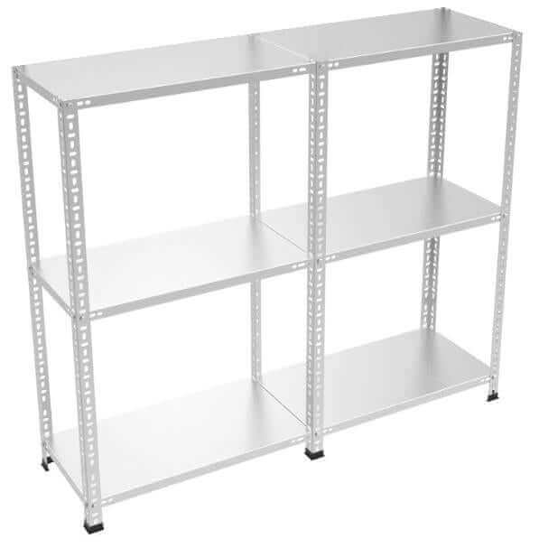 3 Katlı 2’li Bitişik Çelik Raf Sistemi | Galvaniz Depo Rafı | Demir Metal Raf |