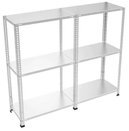 3 Katlı 2’li Bitişik Çelik Raf Sistemi | Galvaniz Depo Rafı | Demir Metal Raf |