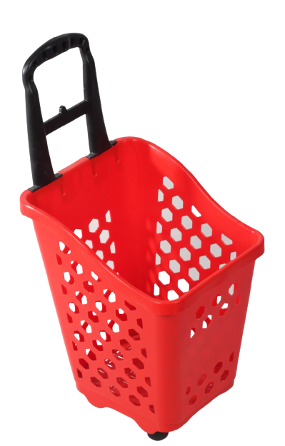 (3'lü Paket) Plastik Tekerlekli El Sepeti 45 Litre