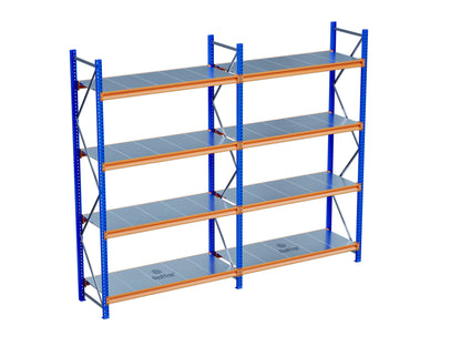 4 Katlı 2li Bitişik Endüstriyel Depo Raf Sistemi – Hafif Yük Rafı