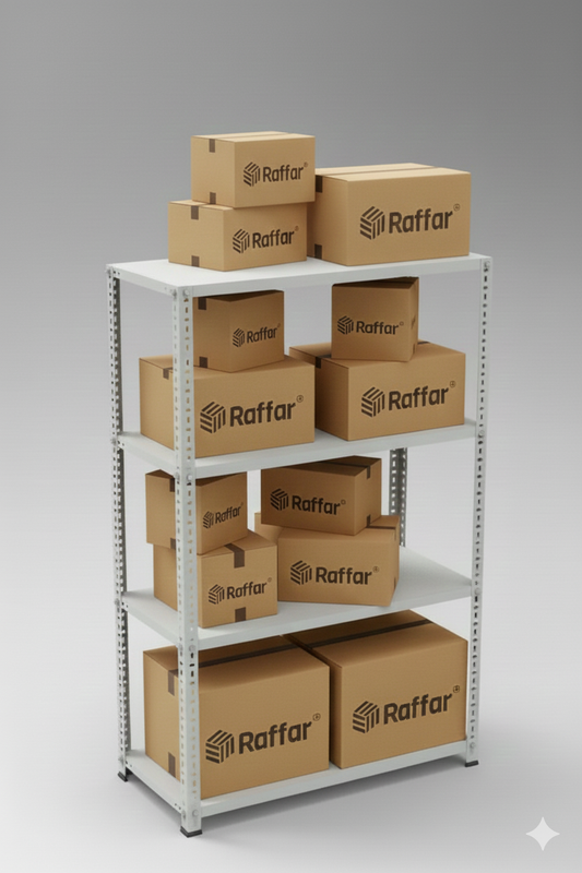 4 Katlı Çelik Raf Sistemi | Galvaniz Depo Rafı | Demir Metal Raf |