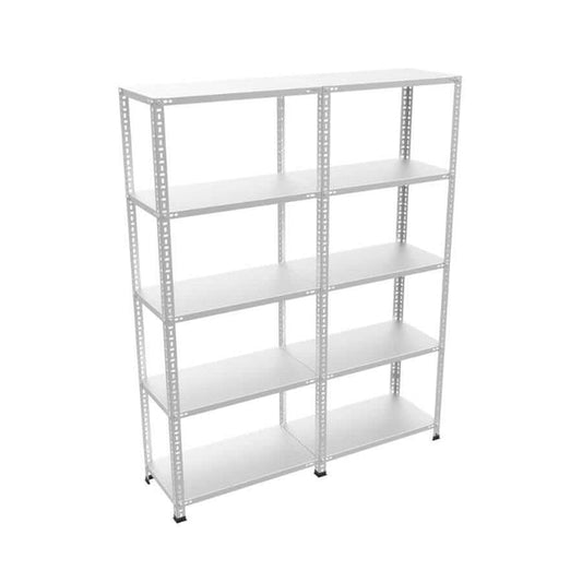 5 Katlı 2’li Bitişik Çelik Raf Sistemi | Galvaniz Depo Rafı | Demir Metal Raf |