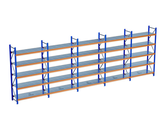 5 Katlı 5li Bitişik Endüstriyel Depo Raf Sistemi – Hafif Yük Rafı Raffar
