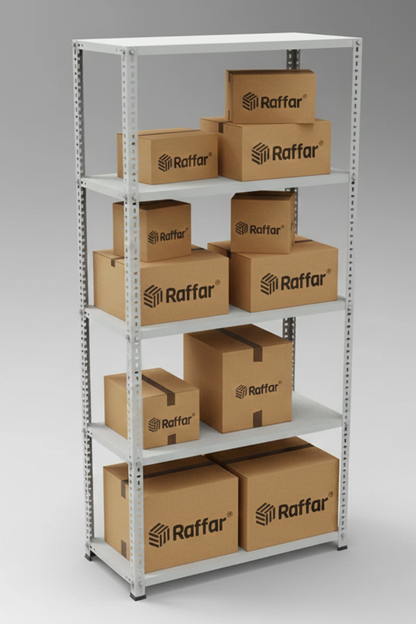 5 Katlı Çelik Raf Sistemi | Galvaniz Depo Rafı | Demir Metal Raf |