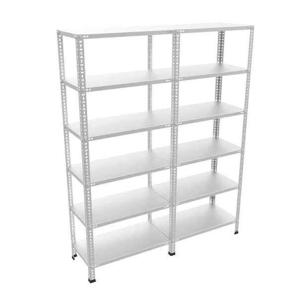 6 Katlı 2’li Bitişik Çelik Raf Sistemi | Galvaniz Depo Rafı | Demir Metal Raf |