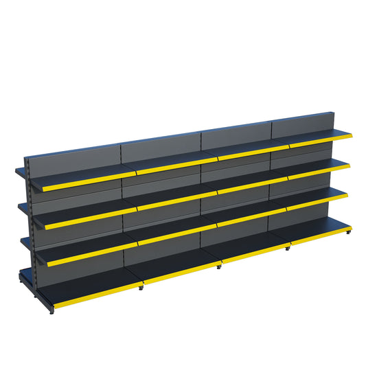 Antrasit Çift Yönlü Orta Reyon Market RafıD30CMxG240CMxH140CM