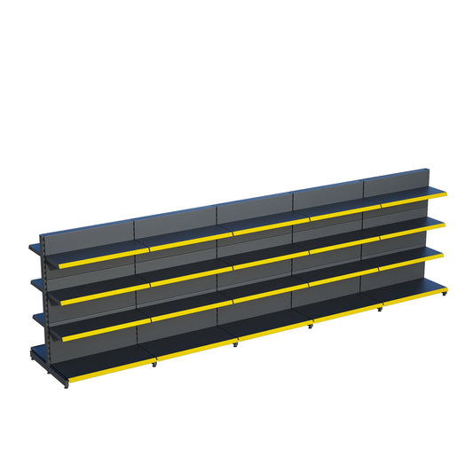 Antrasit Çift Yönlü Orta Reyon Market RafıD30CMxG300CMxH140CM