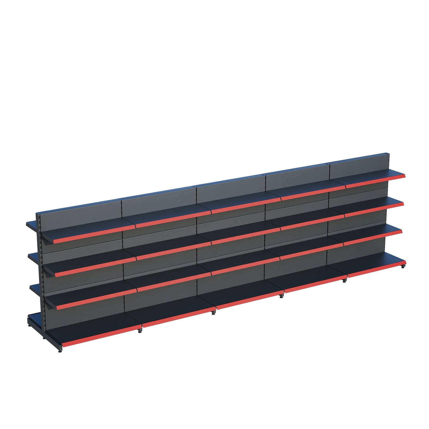 Antrasit Çift Yönlü Orta Reyon Market RafıD30CMxG350CMxH140CM