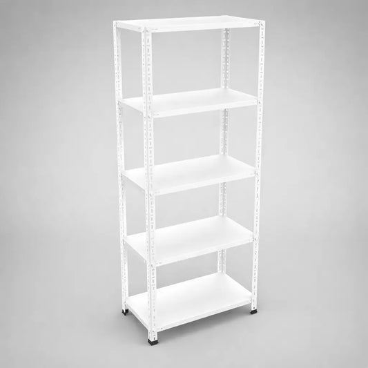 BEYAZ Fırın Boyalı  5 Katlı Arşiv Raf Sistemi - Çelik Raf - Metal Raf Raffar