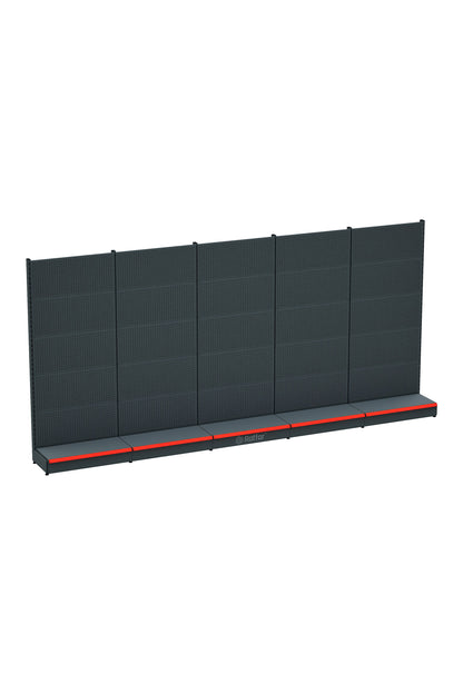 BAZALI Antrasit Metal 5Lİ Birleşik Market Raf Sistemi | Hırdavat Rafı | G450CM Yükseklik H220 CM|