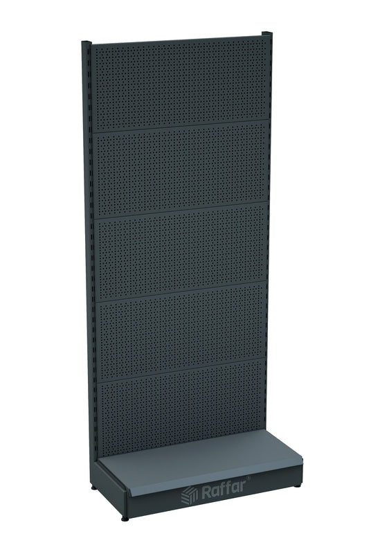 BAZALI Antrasit Metal Delikli  Market Raf Sistemi | Hırdavat Rafı |  G90CM Yükseklik H220 CM|