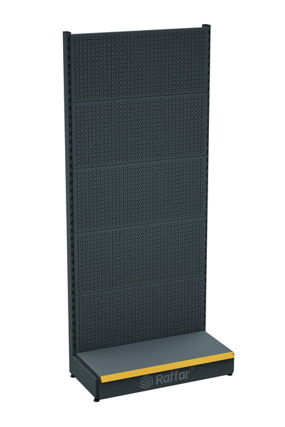 BAZALI Antrasit Metal Delikli  Market Raf Sistemi | Hırdavat Rafı |  G90CM Yükseklik H220 CM|