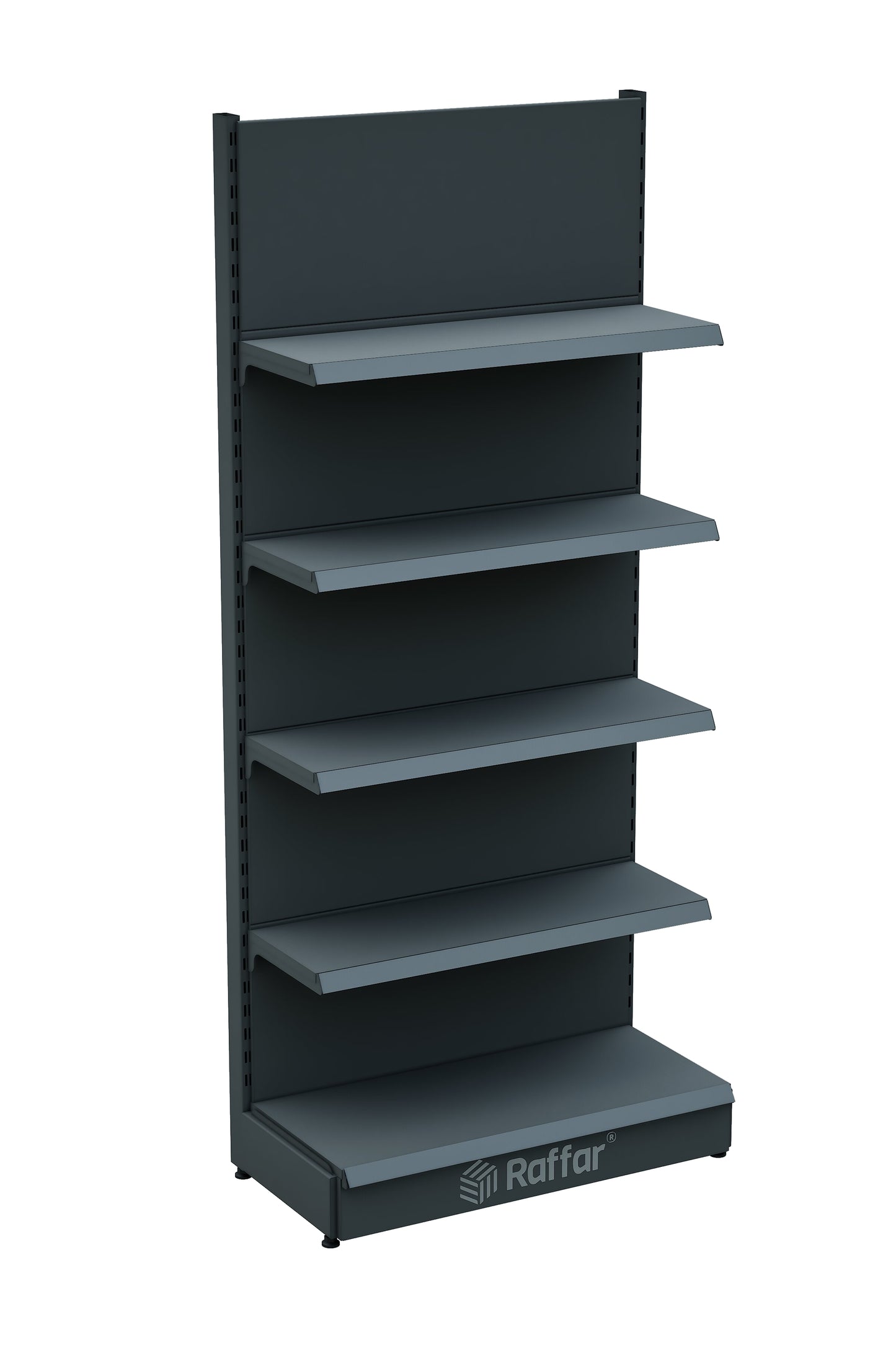 BAZALI Antrasit Siyah Renk Metal 5 Katlı Market Raf Sistemi | Market Rafı | G90CM Yükseklik H220 CM|