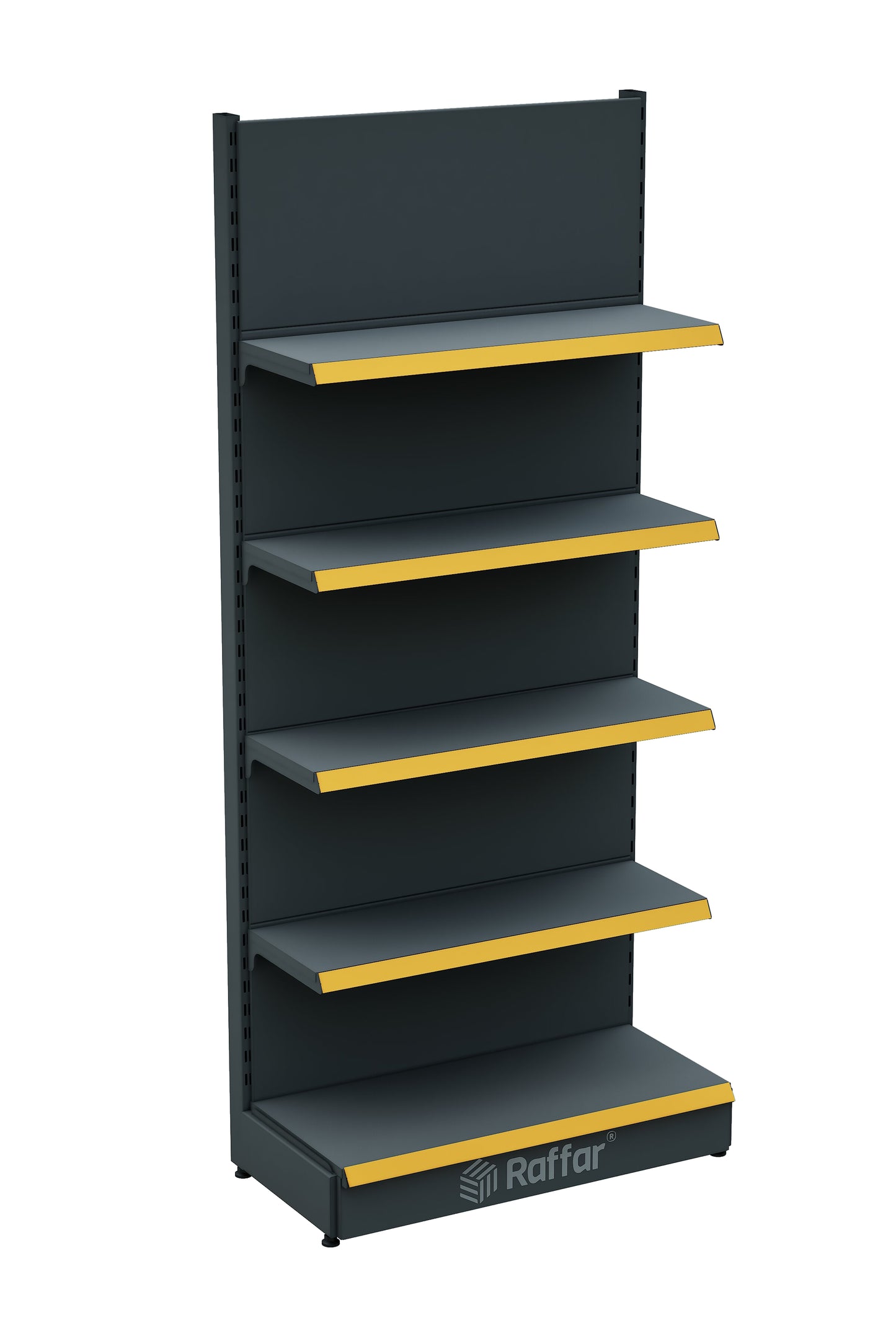 BAZALI Antrasit Siyah Renk Metal 5 Katlı Market Raf Sistemi | Market Rafı | G90CM Yükseklik H220 CM|