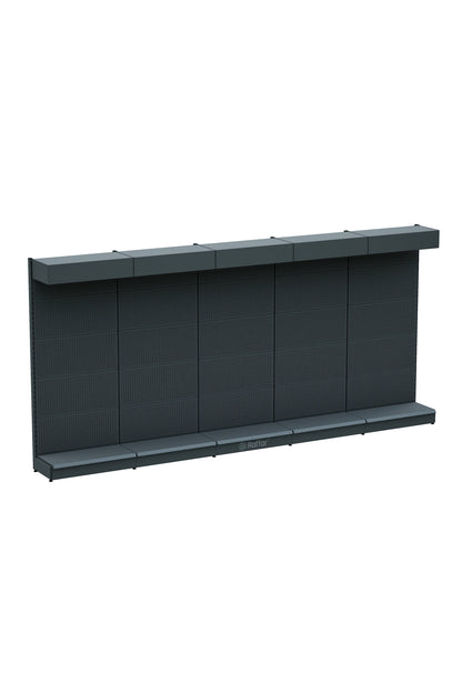 ŞAPKALI VE BAZALI Antrasit Metal 5Lİ Birleşik Market Raf Sistemi | Hırdavat Rafı | G450CM Yükseklik H220 CM|