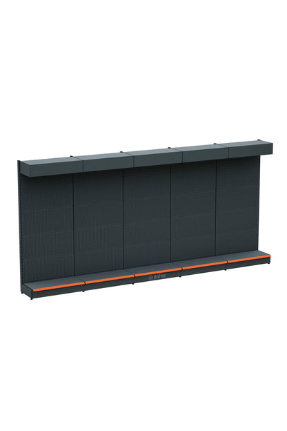 ŞAPKALI VE BAZALI Antrasit Metal 5Lİ Birleşik Market Raf Sistemi | Hırdavat Rafı | G450CM Yükseklik H220 CM|