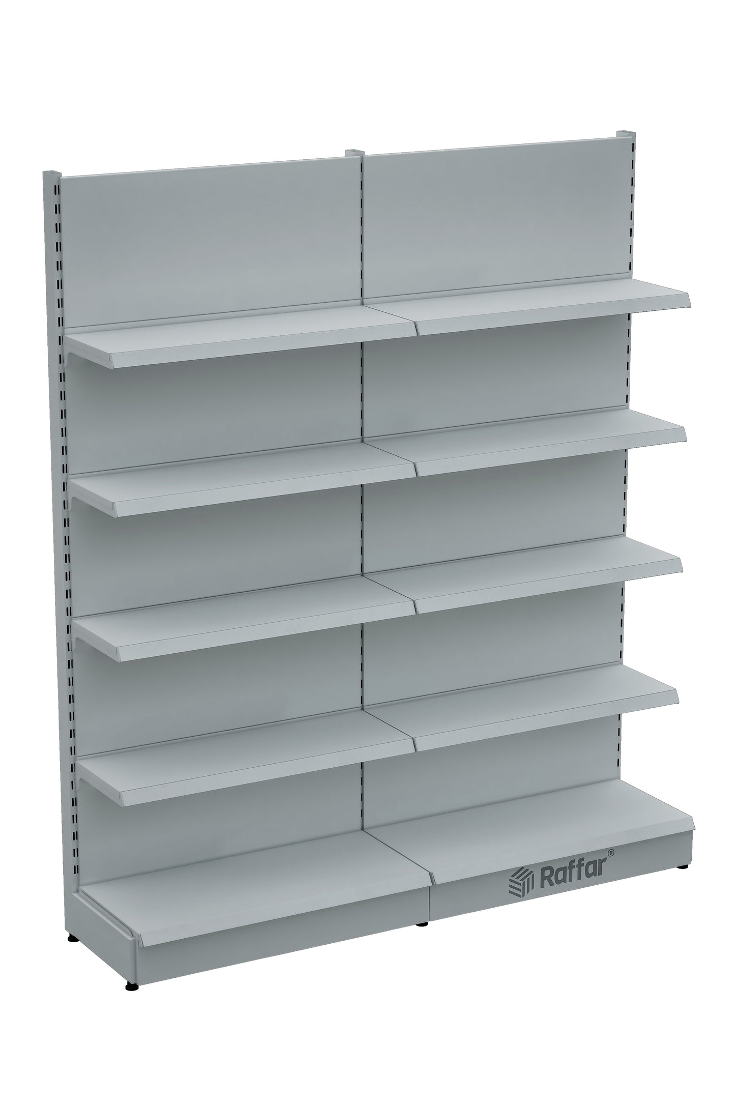 BAZALI Beyaz Metal 5 Katlı 2'li Birleşik Katlı Market Raf Sistemi | Market Rafı | G180CM Yükseklik H220 CM|