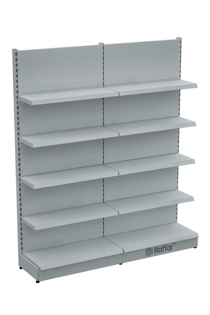 BAZALI Beyaz Metal 5 Katlı 2'li Birleşik Katlı Market Raf Sistemi | Market Rafı | G180CM Yükseklik H220 CM|