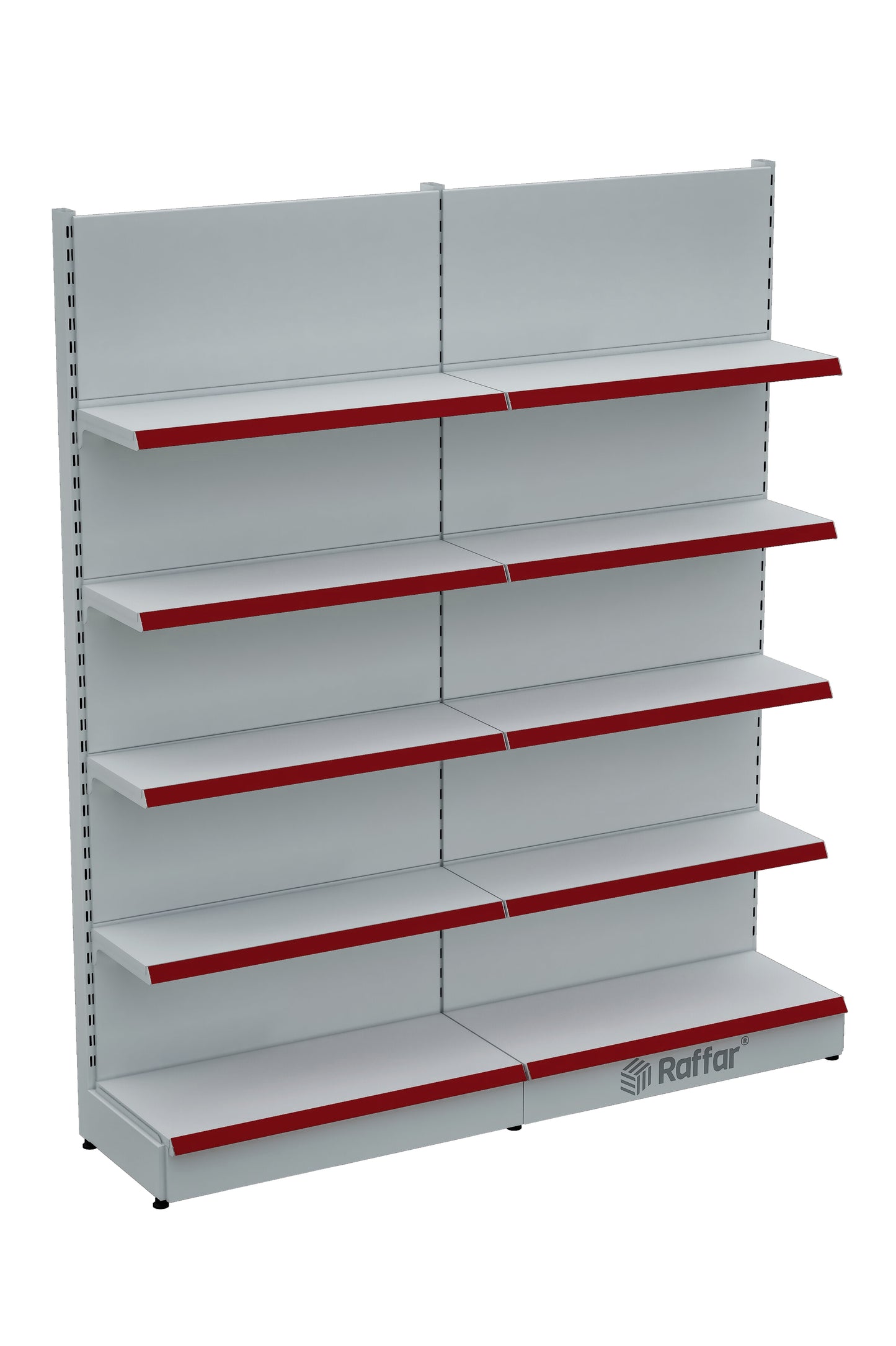 BAZALI Beyaz Metal 5 Katlı 2'li Birleşik Katlı Market Raf Sistemi | Market Rafı | G180CM Yükseklik H220 CM|