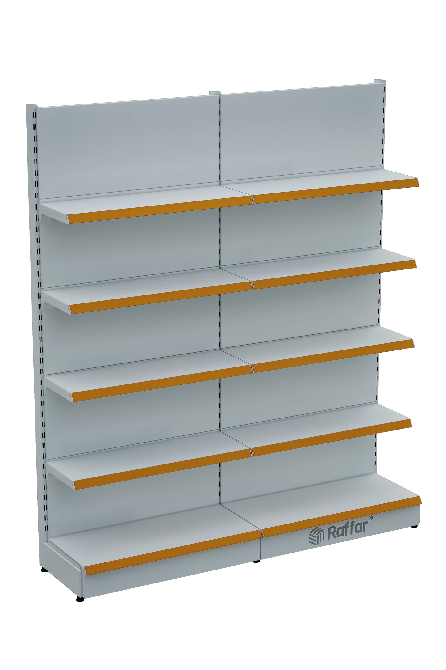 BAZALI Beyaz Metal 5 Katlı 2'li Birleşik Katlı Market Raf Sistemi | Market Rafı | G180CM Yükseklik H220 CM|