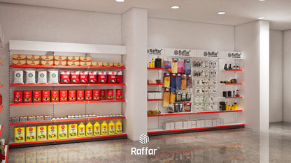BAZALI Beyaz Metal 5 Katlı 2'li Birleşik Katlı Market Raf Sistemi | Market Rafı | G180CM Yükseklik H220 CM|