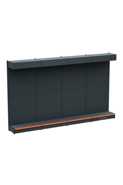 ŞAPKALI VE BAZALI ANTRASİT Renk Metal 4'lü Birleşik Market Raf Sistemi | Market Rafı | G360CM Yükseklik H220 CM|