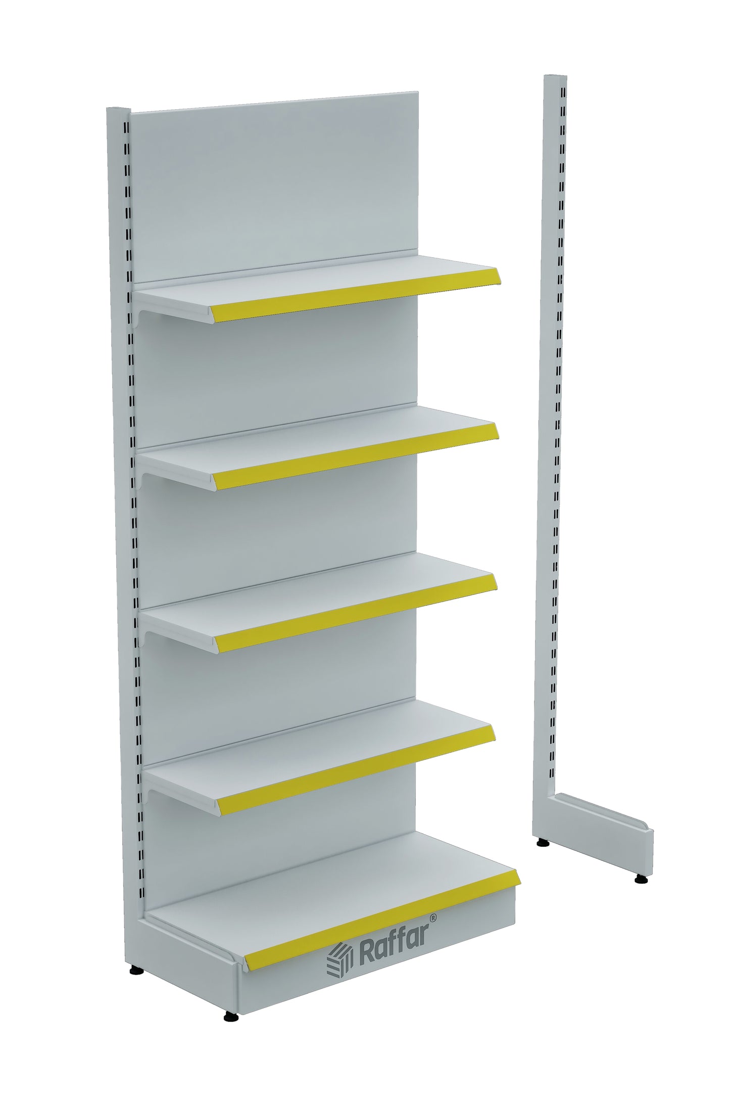 Bazalı Beyaz Renk Tek Ayaklı İlave Modül (Tek Başına Kullanılmaz) 90*H220 CM