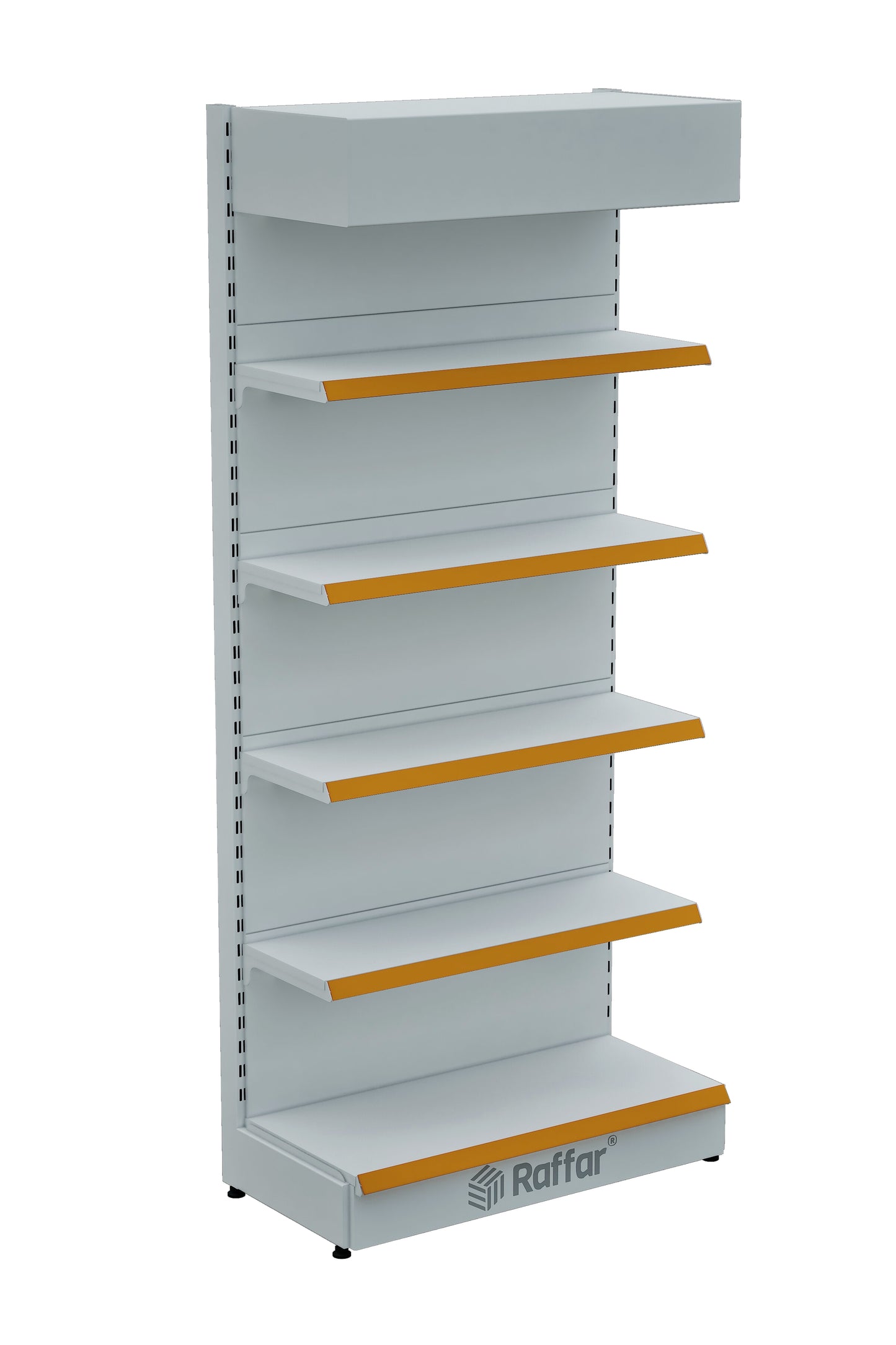 ŞAPKALI VE BAZALI Beyaz Renk Metal 5 Katlı Market Raf Sistemi | Market Rafı |  G90CM Yükseklik H220 CM|