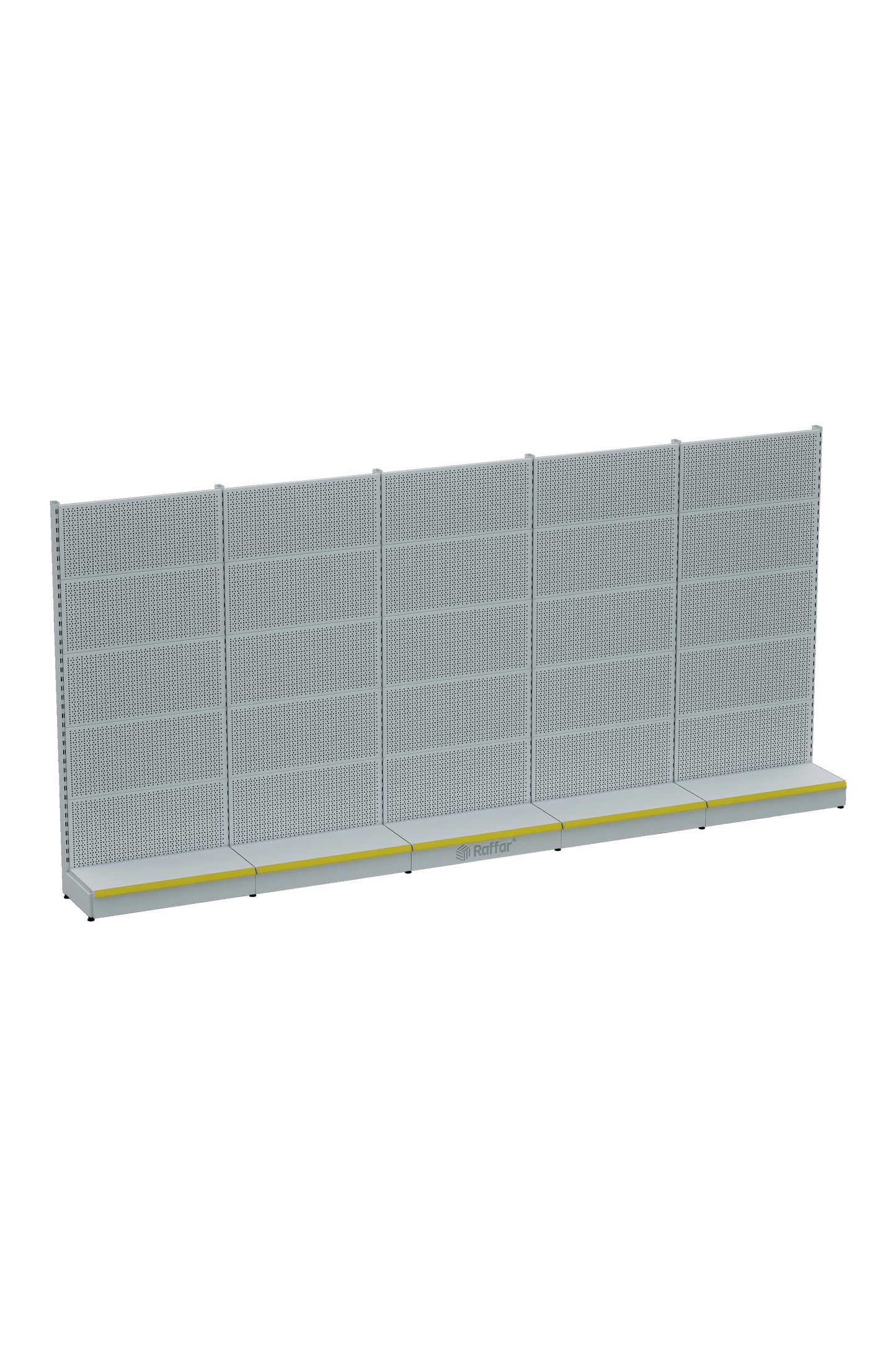 BAZALI Beyaz Delikli Metal 5Lİ Birleşik Market Raf Sistemi | Hırdavat Rafı | G450CM Yükseklik H220 CM|