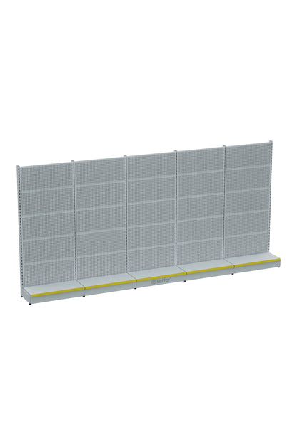 BAZALI Beyaz Delikli Metal 5Lİ Birleşik Market Raf Sistemi | Hırdavat Rafı | G450CM Yükseklik H220 CM|