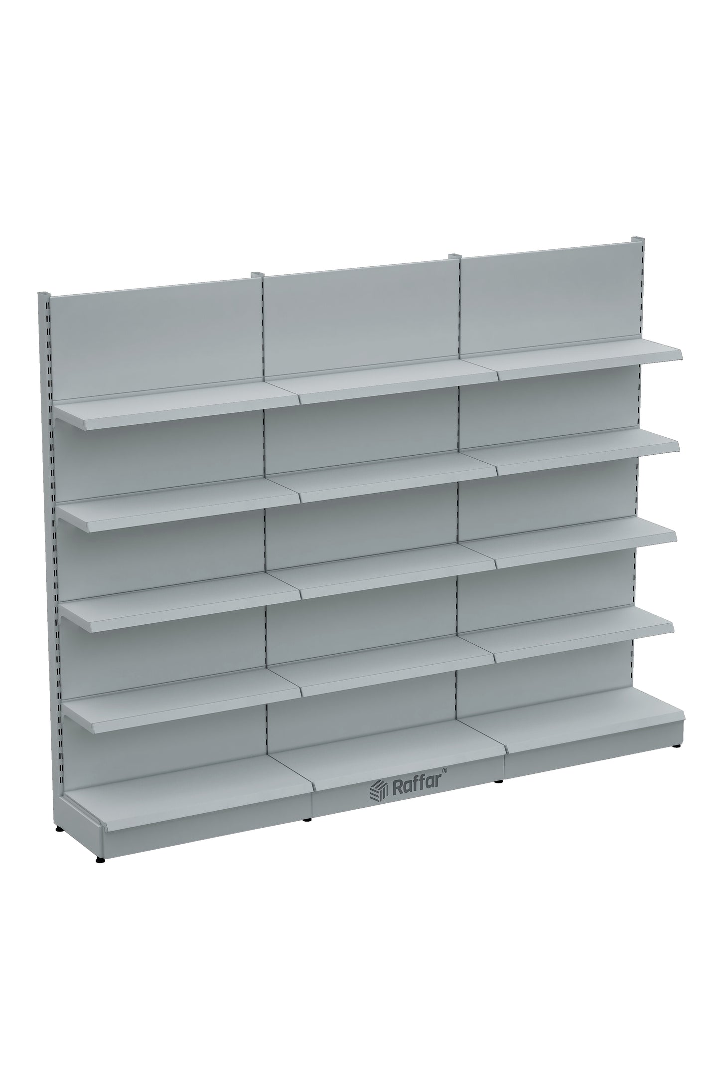 BAZALI Beyaz Metal 5 Katlı 3'lü Birleşik Katlı Market Raf Sistemi | Market Rafı | G270CM Yükseklik H220 CM|