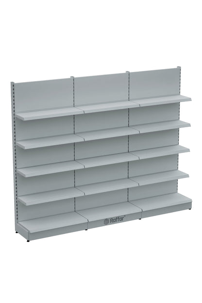 BAZALI Beyaz Metal 5 Katlı 3'lü Birleşik Katlı Market Raf Sistemi | Market Rafı | G270CM Yükseklik H220 CM|