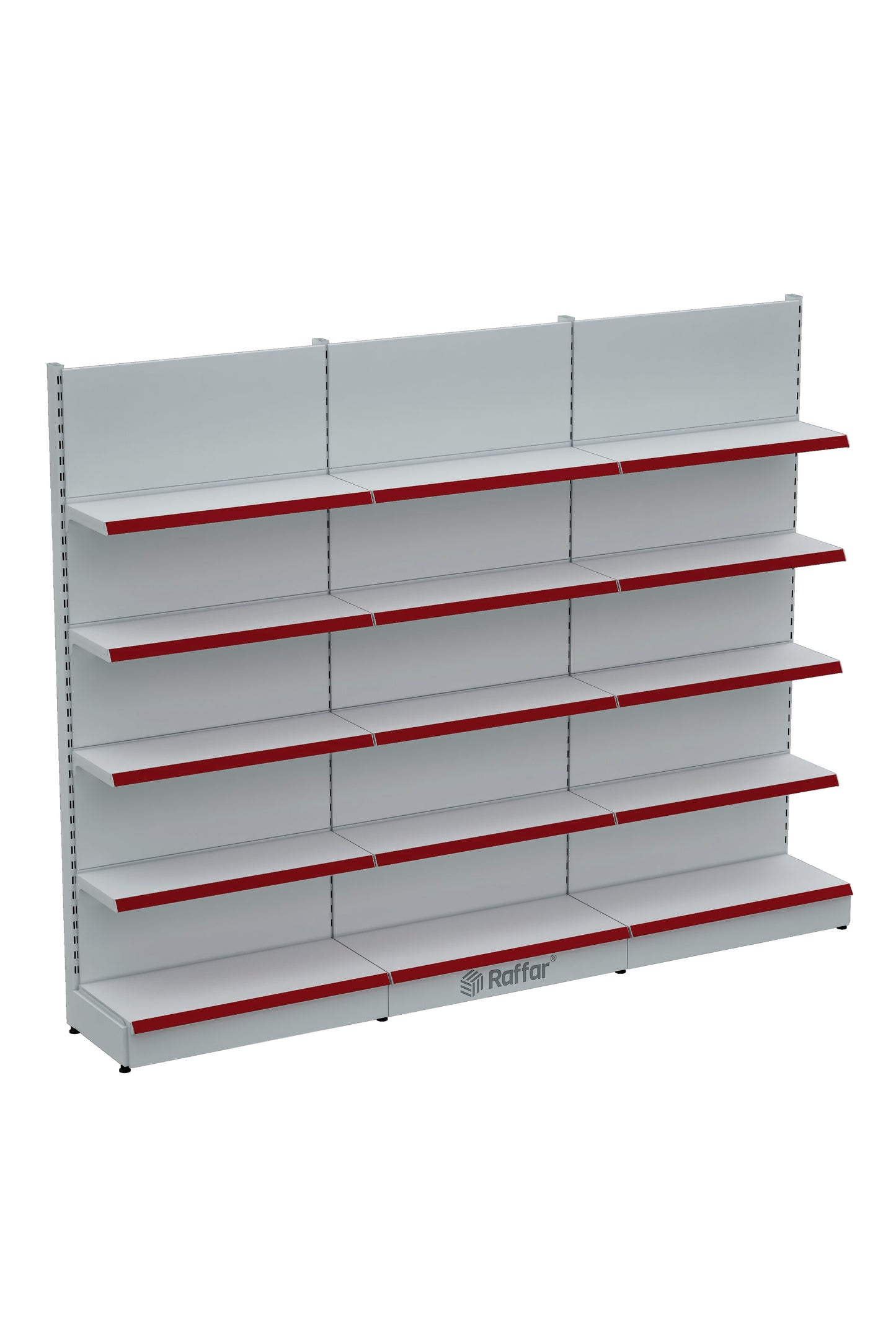 BAZALI Beyaz Metal 5 Katlı 3'lü Birleşik Katlı Market Raf Sistemi | Market Rafı | G270CM Yükseklik H220 CM|