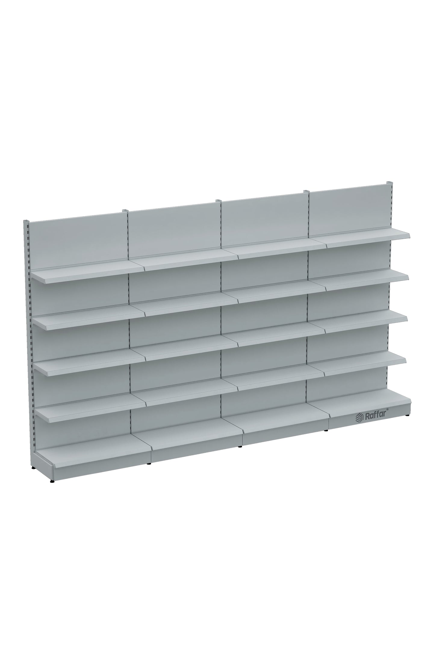 BAZALI Beyaz Metal 5 Katlı 4'lü Birleşik Katlı Market Raf Sistemi | Market Rafı | G360CM Yükseklik H220 CM|