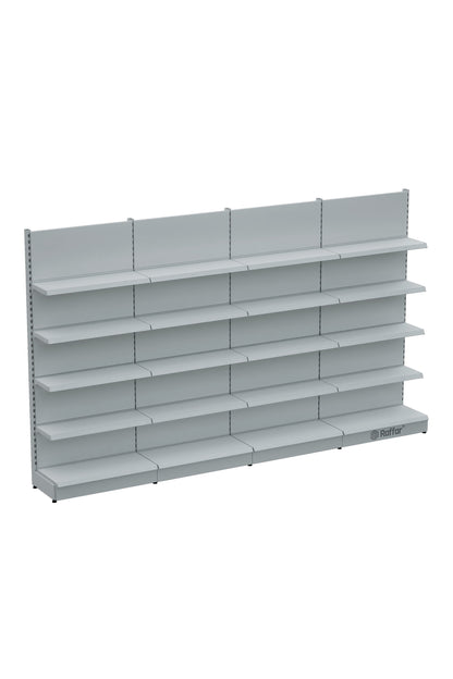 BAZALI Beyaz Metal 5 Katlı 4'lü Birleşik Katlı Market Raf Sistemi | Market Rafı | G360CM Yükseklik H220 CM|