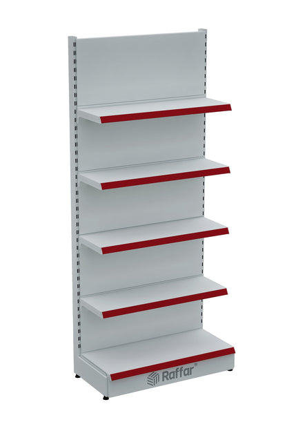 BAZALI Beyaz Renk Metal 5 Katlı Market Raf Sistemi | Market Rafı |  G90CM Yükseklik H220 CM|