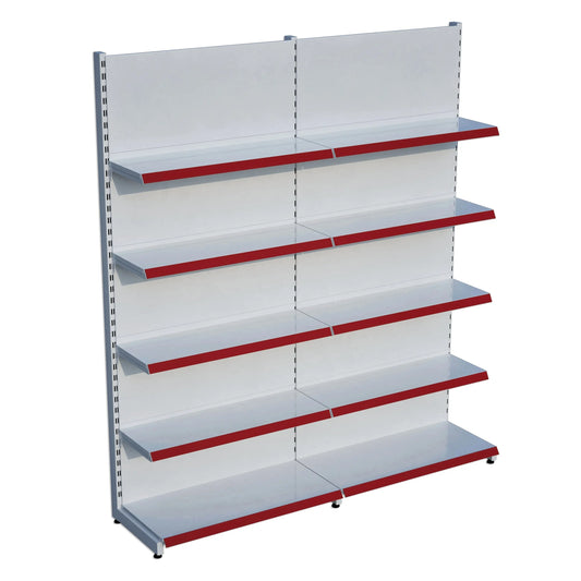 Beyaz Metal 5 Katlı 2'li Birleşik Katlı Market Raf Sistemi | Market Rafı | G180CM Yükseklik H220 CM| Raffar