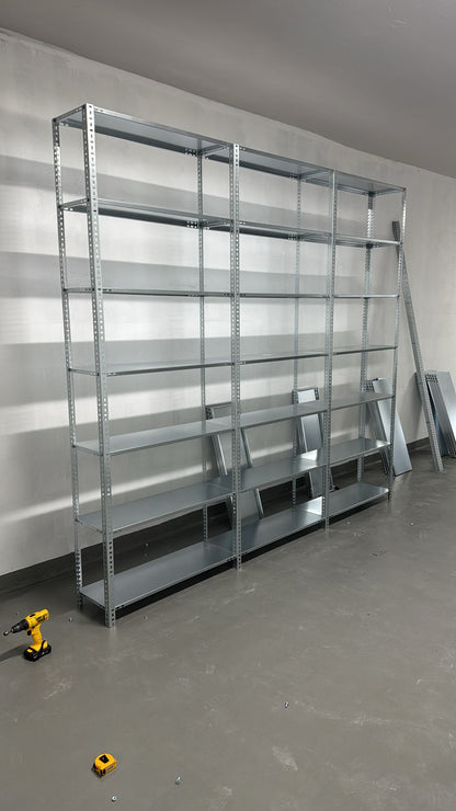 Galvanized 3-Tier 4-Unit Combined Archive Shelving System - Steel Shelf - Metal Shelf