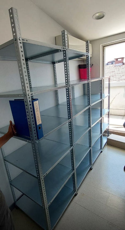 Galvanized 3-Tier 4-Unit Combined Archive Shelving System - Steel Shelf - Metal Shelf