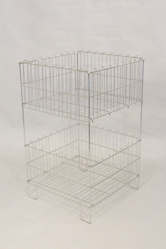 Katlanır Sepet Çift Katlı Tel Sepet 53x53 Cm