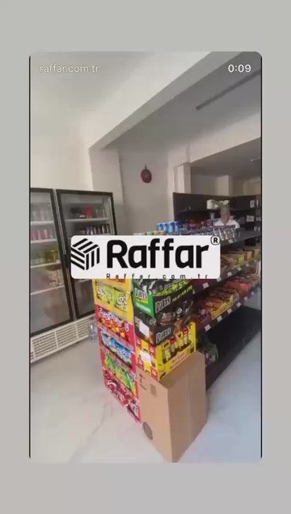 Antrasit Renk 5 Katlı Market Raf Sistemi | Market Rafı | PetShop Rafı | Kırtasiye Rafı Yükseklik H220 CM Yan Yana 2'li Birleşik