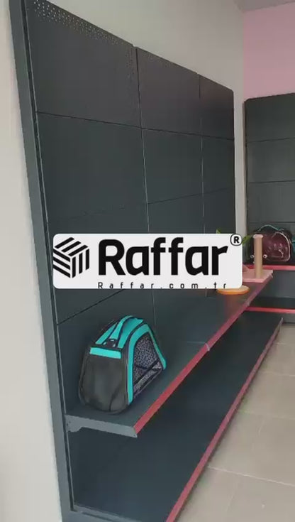 Antrasit Renk 5 Katlı Market Raf Sistemi | Market Rafı | PetShop Rafı | Kırtasiye Rafı Yükseklik H220 CM Yan Yana 2'li Birleşik